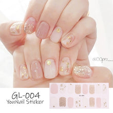 Load image into Gallery viewer,  Valentines/All Seasons Dewy Pink 16 Tips Glittering Series Shiny Nail Wraps Nail Stickers Nail Polish Strips gl004 (2 wks SHIP).
