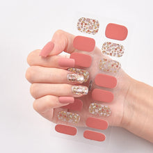 Load image into Gallery viewer,  Valentines/All Seasons 16 Tips Glittering Series Shiny Nail Wraps Nail Stickers Nail Polish Strips Pink Gold gl005 (2 wks SHIP).
