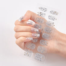 Load image into Gallery viewer,  Silver Drops 16 Tips Glittering Series Shiny Nail Stickers gl015 (2 wks SHIP).
