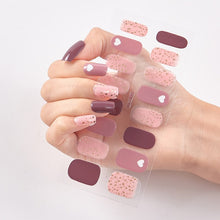 Load image into Gallery viewer,  Valentines/All Seasons Dusty Pink 16 Tips Glittering Series Shiny Nail Wraps Nail Stickers Nail Polish Strips gl022 (2 wks SHIP).
