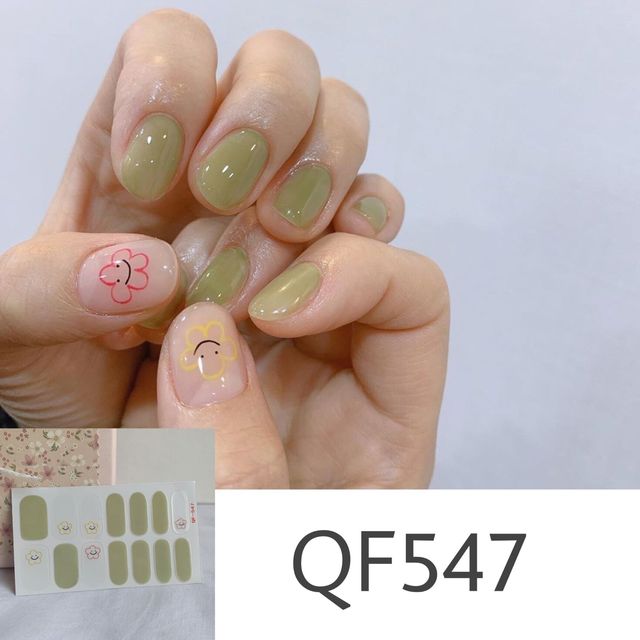  Spring & Summer 14 Tips Watercolor Nail Wraps Stickers Nail Art Nail Decor QF series (2 wks SHIP).