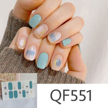 Load image into Gallery viewer,  Spring &amp; Summer 14 Tips Watercolor Nail Wraps Stickers Nail Art Nail Decor QF series (2 wks SHIP).
