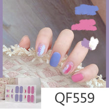 Load image into Gallery viewer,  Spring &amp; Summer 14 Tips Watercolor Nail Wraps Stickers Nail Art Nail Decor QF series (2 wks SHIP).

