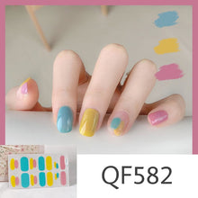 Load image into Gallery viewer,  Spring &amp; Summer 14 Tips Watercolor Nail Wraps Stickers Nail Art Nail Decor QF series (2 wks SHIP).
