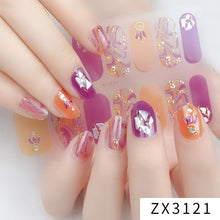 Load image into Gallery viewer,  Valentines/All Seasons 3D Spring/Summer Glitters Nail Wraps Nail Stickers Nail Polish Strips ZX series (2 wks SHIP).
