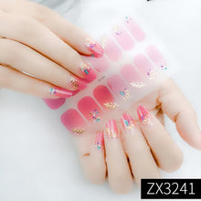 Load image into Gallery viewer,  Valentines/All Seasons 3D Spring/Summer Glitters Nail Wraps Nail Stickers Nail Polish Strips ZX series (2 wks SHIP).
