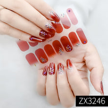 Load image into Gallery viewer,  Valentines/All Seasons 3D Spring/Summer Glitters Nail Wraps Nail Stickers Nail Polish Strips ZX series (2 wks SHIP).
