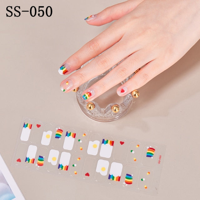  Valentines/All Seasons Spring Selection 22tips Nail Wraps Nail Stickers Nail Polish Strips ss039-ss057 (2 wks SHIP).